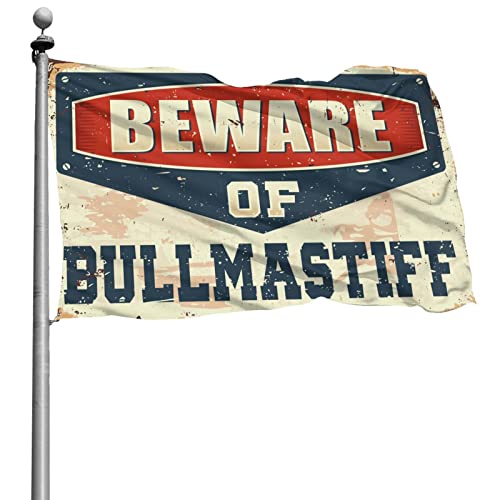 Coole Poster-Flaggen, Vorsicht vor Bullmastiff, lustige Terrassendekoration, Camper-Dekoration (30 x 45 cm) von BDIX