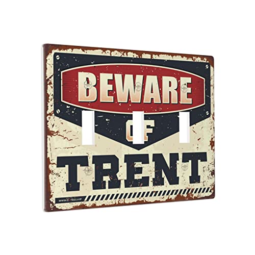 Dekorative Lichtabdeckung "Beware Of Trent", Schalterplatte, Wandplatte, Kunstplatten, Mehrfachschalterplatten von BDIX