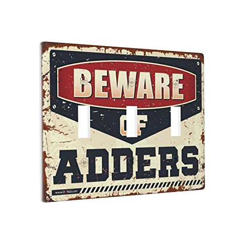 Dekorative Lichtschalter-Abdeckung, Vorsicht vor Addern, Schalter, Wandplatte, Lichtschalterplatten, Dreifachschalter-Verkleidung Dekorative Lichtschalter-Abdeckung, Vorsicht vor Addern, Schalter, Wandplatte, Lichtschalterplatten, Dreifachschalter-Verkleidung von BDIX