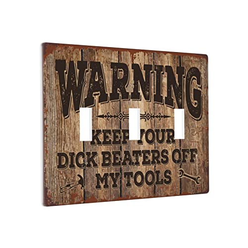 Dekorative Lichtschalter-Abdeckung, Warnung, halten Sie Ihre Dk Beaters Schalter, Wandplatte, Lichtschalterplatten, Dreifachschalterverkleidung von BDIX