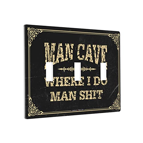 Dekorative Lichtschalterabdeckung Man Cave Where I Do Man Shit Switch Wandplatte Abdeckung Lichtschalterplatten Dreifachschalter Verkleidung Dekorative Lichtschalterabdeckung Man Cave Where I Do Man Shit Switch Wandplatte Abdeckung Lichtschalterplatten Dreifachschalter Verkleidung von BDIX