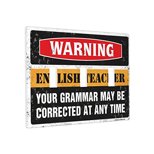 Dekorative Schalterplatten und Steckdosenabdeckungen Warnung Englisch Grammatik Lehrer Schalter Wandplattenabdeckung Nostalgische Schalterplatte Abdeckungen Dreifach-Lichtschalter von BDIX