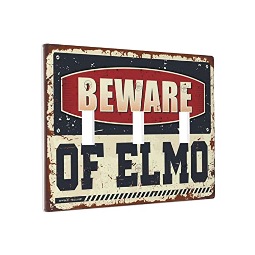 Doppelschalterplattenabdeckungen, Vorsicht vor Elmo-Schalter, Wandplattenabdeckung, Steckdosenblende, Lichtschalterabdeckung, 3 Schalter Doppelschalterplattenabdeckungen, Vorsicht vor Elmo-Schalter, Wandplattenabdeckung, Steckdosenblende, Lichtschalterabdeckung, 3 Schalter von BDIX