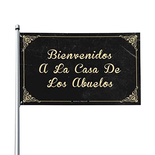 Flagge für Wohnheim, lustige Bienvenidos A La Casa de Los Abuelos, College-Poster für Jungs, lustige Terrassendekoration (152 x 244 cm) von BDIX