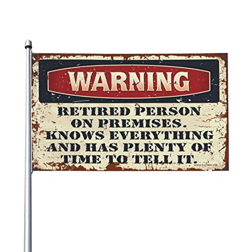 Flagge für Wohnheim, lustige Rentnerin, coole Poster für Jungs, coole lustige Flaggen (60 x 90 cm) von BDIX