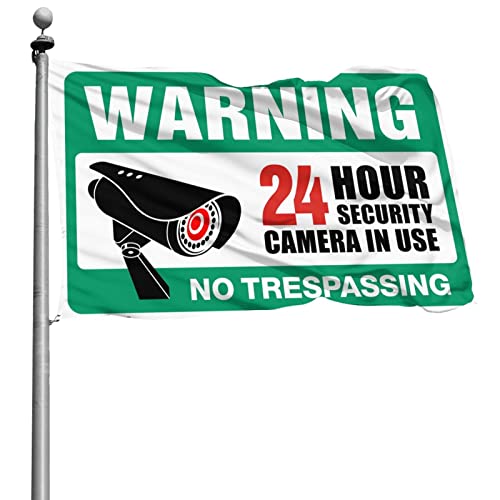 Hinterhof-Bar-Dekoration, Videoüberwachungsschilder, kein Trespassing Violators Will Be Strafverfolgung, Flagge, Hinterhof-Dekoration, Hausbar-Zubehör (30 x 45 cm) von BDIX