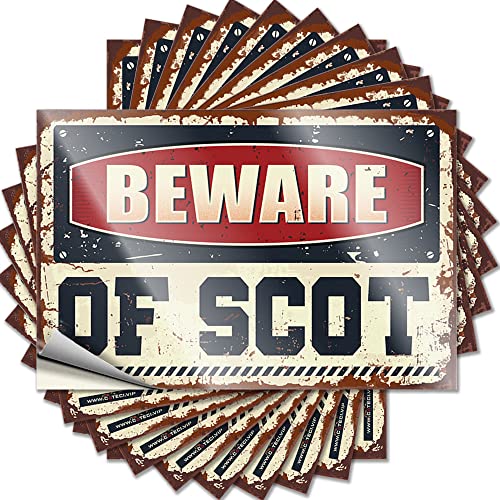 Inappropriate Stickers "Beware of Scot Funny Sticker 10 Pcs Tool Box Stickers Bar Signs for Home Bar Funny(8X12CM) von BDIX