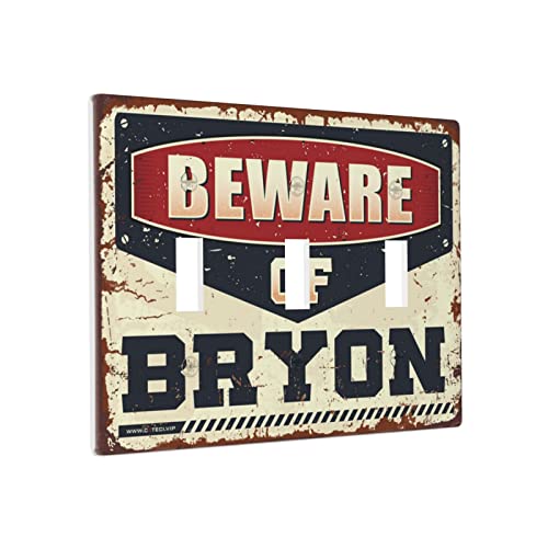 Individuelle Wandplatte, Vorsicht vor Bryon-Schalter, Wandplatte, Bauernhaus-Lichtschalter-Abdeckung, Wandplatte, 3-Gang von BDIX