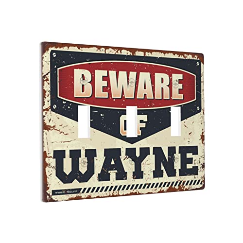 Individuelle Wandplatte, Vorsicht vor Wayne-Schalter-Wandplatte, Bauernhaus-Lichtschalter-Abdeckung, Wandplatte, 3-Gang von BDIX