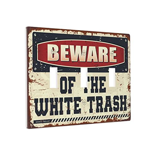 Individuelle Wandplatte, Vorsicht vor dem weißen Müllschalter, Wandplatte, Bauernhaus-Lichtschalter-Abdeckung, Wandplatte, 3-Gang von BDIX