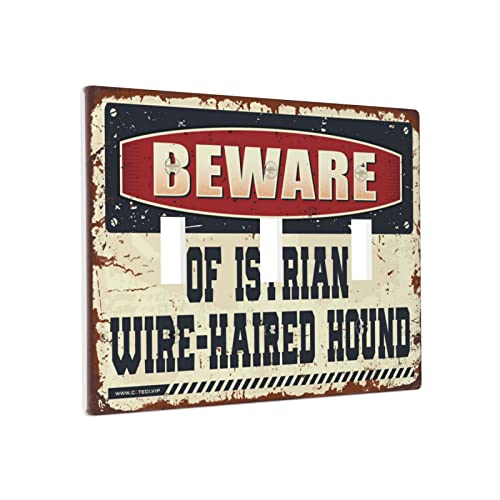 Individuelle Wandplatte, Vorsicht vor istrischem Drahthaar, Windplatte, Abdeckung, Bauernhaus-Lichtschalter-Abdeckung, Wandplatte, 3-Gang von BDIX