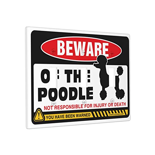 Lichtschalter-Rahmen, dekorativ, Vorsicht vor Pudel, Wandplatte, Wandplatte, 3-Gang von BDIX