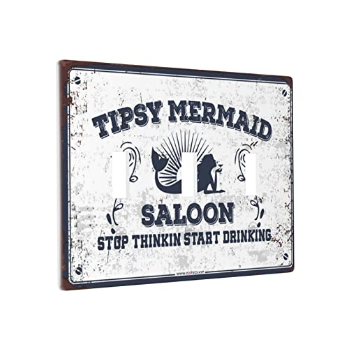 Lichtschalterrahmen, dekorativ, Tipsy Meerjungfrau, Salonenschalter, Wandplatte, Wandplatte, 3-Gang von BDIX