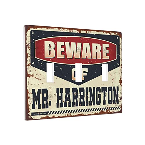 Lichtschalterrahmen, dekorativ, Vorsicht vor Mr. Harrington, Schalter, Wandplatte, Wandplatte, 3-Gang von BDIX