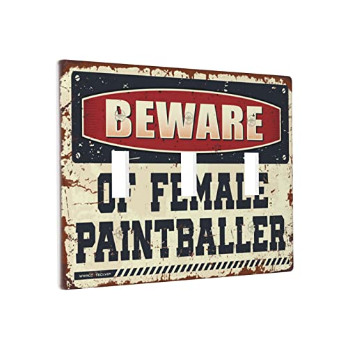 Lichtschalterrahmen, dekorativ, Vorsicht vor Paintballer-Buchsen, Wandplattenabdeckung, Steckdosenabdeckungen, dekorative Dreifach-Lichtschalterabdeckung von BDIX