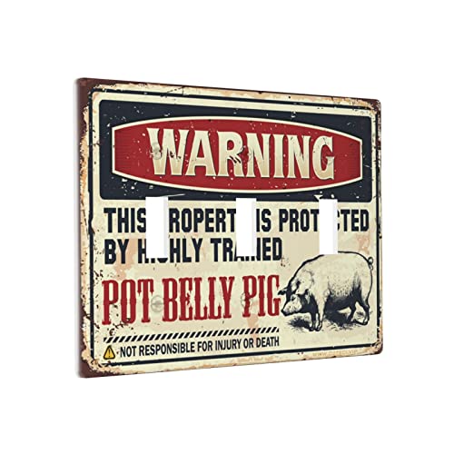 Lichtschalterrahmen, dekorative Warnung, dieses Eigentum wird durch einen gut ausgebildeten Topf, Bauchschwein, Schalter, Wandplattenabdeckung, Steckdosenabdeckungen, dekorative Lichtschalterrahmen, dekorative Warnung, dieses Eigentum wird durch einen gut ausgebildeten Topf, Bauchschwein, Schalter, Wandplattenabdeckung, Steckdosenabdeckungen, dekorative von BDIX