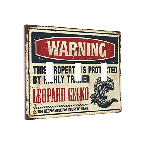 Lichtschalterrahmen, dekorative Warnung, dieses Eigentum wird durch einen hochausgebildeten Leoparden-Gecko-Schalter, Wandplatte, Abdeckung, Wandplatten, Wandplatte, 3-Gang geschützt Lichtschalterrahmen, dekorative Warnung, dieses Eigentum wird durch einen hochausgebildeten Leoparden-Gecko-Schalter, Wandplatte, Abdeckung, Wandplatten, Wandplatte, 3-Gang geschützt von BDIX