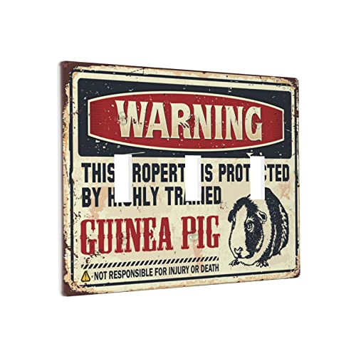 Lichtschalterrahmen, dekorative Warnung, dieses Grundstück wird durch einen gut ausgebildeten Meerschweinchenschalter geschützt Wandplattenabdeckung Wandplatten Wandplatte 3-Gang Lichtschalterrahmen, dekorative Warnung, dieses Grundstück wird durch einen gut ausgebildeten Meerschweinchenschalter geschützt Wandplattenabdeckung Wandplatten Wandplatte 3-Gang von BDIX