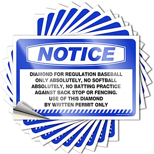 Lustige Auto-Aufkleber, Aufschrift "Diamond for Regulation Baseball Only Absolutely No Softball No Batting Practice Stickers 10 Pcs Naughty for Adults Bar Rules Sign (6 x 9 cm) von BDIX