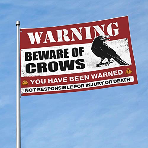 Lustige Flagge für Schlafsaal, Aufschrift "Beware Of Crows", lustige Dekoration für Bar, Heimdekoration, für Männer (60 x 90 cm) von BDIX