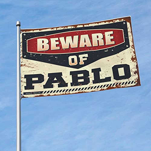 Lustige Flagge für Wohnheim, Aufschrift "Beware Of Pablo Flagge", College-Poster für Jungs, lustige Terrassendekoration (120 x 180 cm) von BDIX