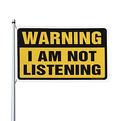Lustige Flagge für Wohnheim, Aufschrift "I'm Not Listening", coole Poster für Jungs, coole lustige Flaggen (60 x 90 cm) von BDIX