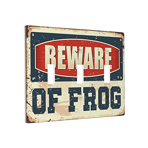 Lustige Lichtschalter-Abdeckung, Vorsicht vor Frosch, Schalter-Wandplattenabdeckung, Kochsteckdose, Wandplatte, 3-Gang von BDIX