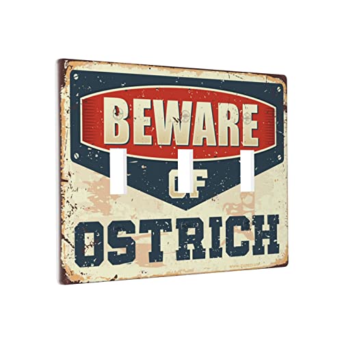 Lustige Lichtschalter-Abdeckung, Vorsicht vor Straußenschalter, Wandplatte, Kochsteckdose, Wandplatte, 3-Gang von BDIX