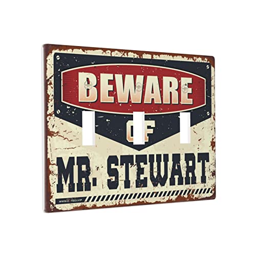 Lustige Lichtschalter-Abdeckung "Beware Of Mr. Stewart", Schalter-Wandplattenabdeckung, Kochsteckdose, Wandplatte, 3-Gang von BDIX