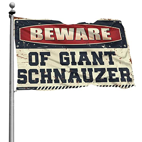 Lustige Poster für Studentenwohnheim, Vorsicht vor riesiger Schnauzer-Flagge, Badezimmerzubehör, Autoflaggen für Zimmer (60 x 90 cm) von BDIX