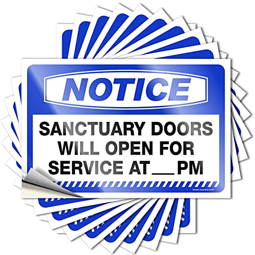 Lustiger Aufkleber mit Aufschrift "Sanctuary Doors Will Open for Service at_ Pm Stickers, 10 Stück, lustige Männerhöhlenschilder, Aufkleber für Ihr Auto (8 x 12 cm) von BDIX