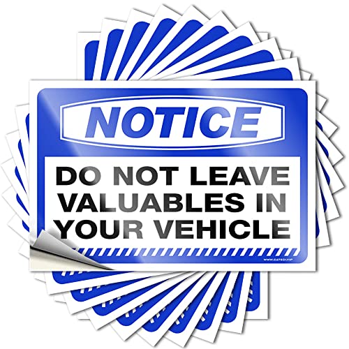 Lustiger Autoaufkleber mit Aufschrift "Do Not Leave Valuables in Your Vehicle", Garagendekoration für Herren, 6 x 9 cm, 10 Stück von BDIX
