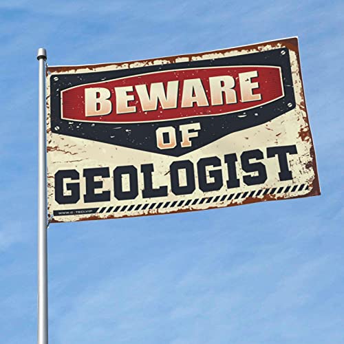 ManCave-Zubehör und Dekoration, Aufschrift "Beware Of Geologen", lustige Poster für Studentenwohnheim, Flagge für Wohnheim, lustig (30 x 45 cm) von BDIX