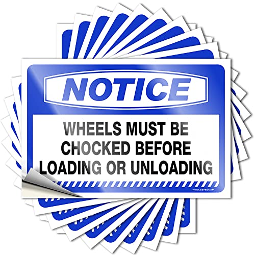 Streich Aufkleber Notice Wheels Must Be Chocked Before Loading Or Unloading Stickers 10 Pcs Prank for Adults Cave Door Sign (8 x 12 cm) von BDIX