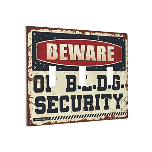 Wandplatten Beware Of B.L.D.G. Sicherheitsschalter Wandplatte Abdeckung Lichtschalter Abdeckplatte Dreifachschalter Verkleidung von BDIX