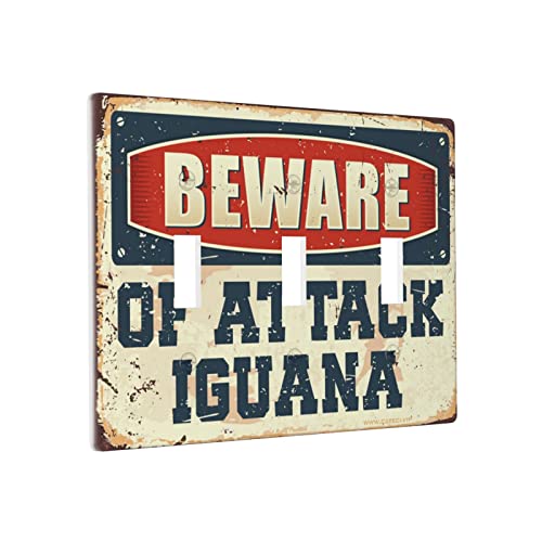 Wandplatten Vorsicht vor Angriff Leguan Schalter Wandplatte Abdeckung Lichtschalter Abdeckplatte Dreifachschalter Verkleidung von BDIX