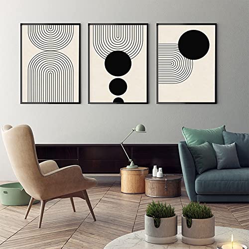 Modern Minimalistisch Leinwand Poster Abstrakt Geometrie Bilder Nordische Art Geometrie Line Wandbilder Kunstposter Wanddeko Bilder Set Ohne Rahmen (C,30x40 cm) von BDKCYO