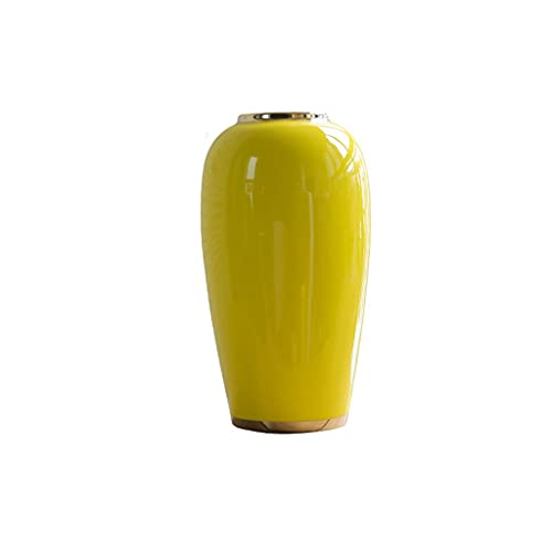 vase vasen Klassische gelbe Vase Modern Simple & FashionableCeramic Getrocknete Blumeneinsatz Kreative Dekoration Blume Flasche Neujahr Dekoration Freunde und Verliebte von BDPP