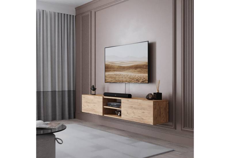 BDR Smart Home Art Lowboard Waco TV Lowboard 180 cm, 2 Türen Wandmontage Modernes Design von BDR Smart Home Art