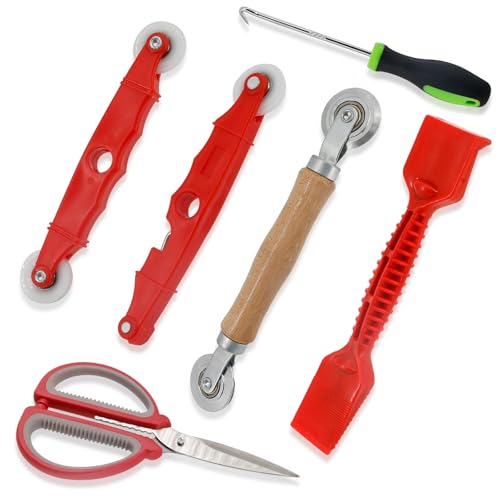 Bildschirm-Reparaturwerkzeuge, 6-in-1-Fenster-Sieb-Installationsset inklusive Bildschirmroller-Werkzeug, Spline-Entfernungshaken, Gummistreifenschaufel zum Installieren und Ersetzen von Fenstern von BDS-HOME