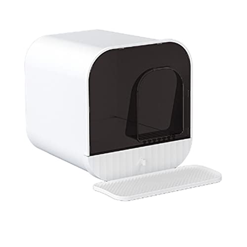 BDSHGRDH Katzenstreu, Katzentoilette mit automatischer Geruchsentfernung, Schaufel und Matte, einfach zu montieren und zu reinigen, 41 x 41 x 40 cm (Weiß) von BDSHGRDH