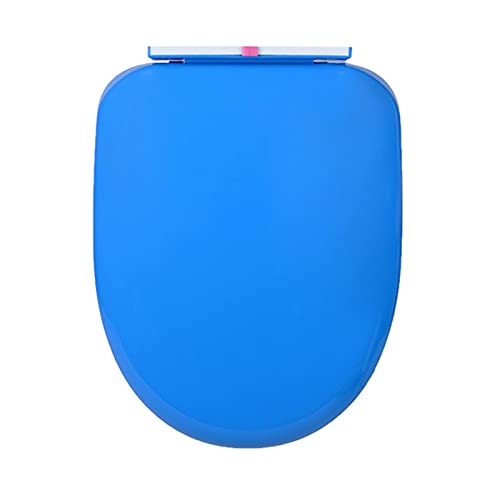 Toilettensitz, D-förmiger, weichschließender Toilettensitz, farbiger Toilettensitz, Kunststoff Toilettensitz, schnell zu öffnender blauer Toilettensitz und Deckel mit verstellbaren von BDSHGRDH