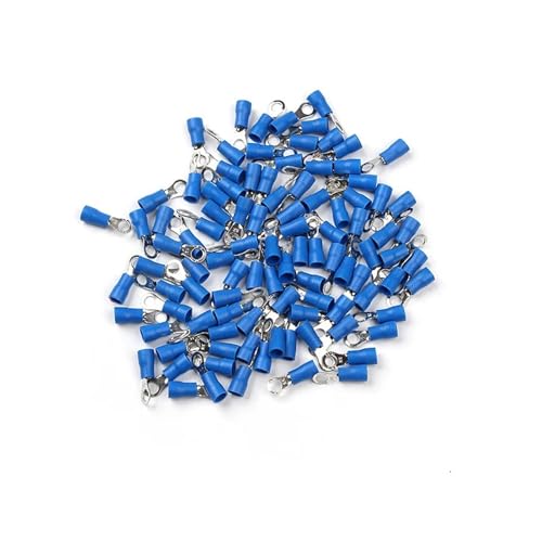 elektrische Steckverbinder， 10/20/30/50/100pcs Ring Insulated Terminal Set Wire Connector Terminal Blocks Electrical Crimp Terminal Kit Tool Cord Pin M4/5/6(Blue Rv24,50PCS) von BDSHGRDH
