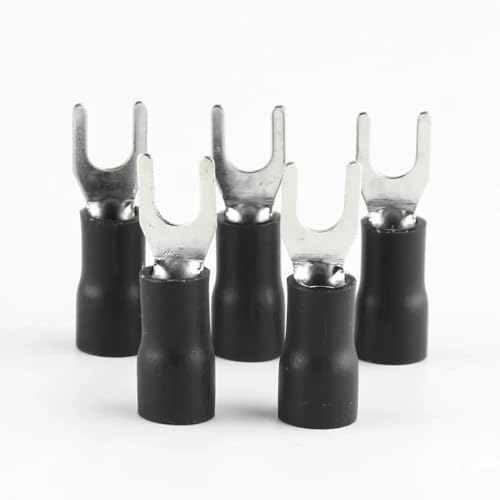 elektrische Steckverbinder， 100pcs AWG22-16 SV Terminal Insulated Wiring Terminals Spade Fork Connector Furcate Cable Wire Connector Wire Crimp Terminals(Gold,SV1.255) von BDSHGRDH
