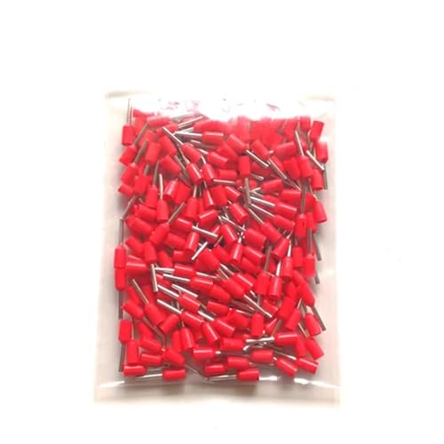 elektrische Steckverbinder， 100pcs Tube Insutated Cord End Terminals Electrical Crimp Terminal Wire Connector E0506~E0512 Crimping Cable Ferrules VE 22AWG(Red,E0506) von BDSHGRDH