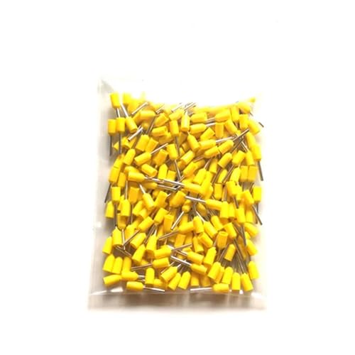 elektrische Steckverbinder， 100pcs Tube Insutated Cord End Terminals Electrical Crimp Terminal Wire Connector E0506~E0512 Crimping Cable Ferrules VE 22AWG(Yellow,E0508) von BDSHGRDH