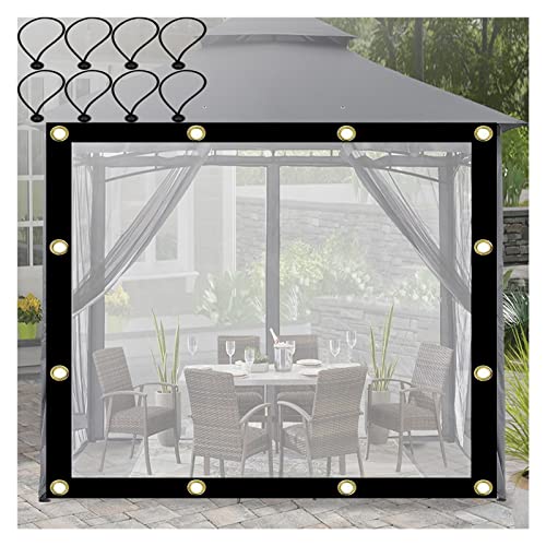 BDSHL Markise Durchsichtig Seitenwand Pavillon Transparent mit Elastischer Kordel Leicht Haltbarer Mehrzweck für Garage/Pavillon/Gartenarbeit (Color : A, Größe : 3x4m/9.84x13.12ft) von BDSHL