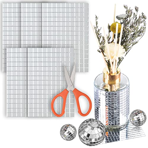 BDSHUNBF 3000 Stück Mosaik Spiegel, Selbstklebende Mini Spiegel, Mosaikfliesen Quadratische Spiegel Mosaik Aufkleber für DIY Handwerk Dekoration, 5 x 5mm (Silber) von BDSHUNBF