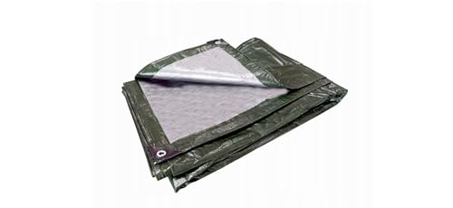 BDW - Abdeckplane Wasserdicht - 130g/m² PE mit Ösen - Gewebeplane Reißfest - UV-stabilisiert - Schutzplane für LKW BAU Holz Gartenmöbel Grill Pool Zeltunterlage Trampolin - Grau-Braun - 10x12m von BDW