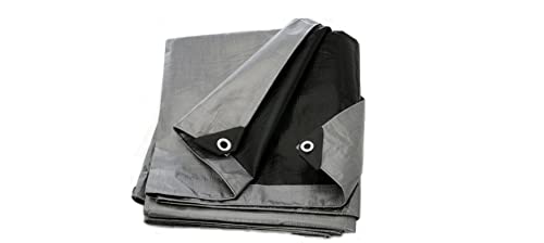 BDW - Abdeckplane Wasserdicht - 210g/m² PE mit Ösen - Gewebeplane Reißfest - UV-stabilisiert - Schutzplane für LKW BAU Holz Gartenmöbel Grill Pool Zeltunterlage Trampolin - Grau-Braun - 8x10m von BDW
